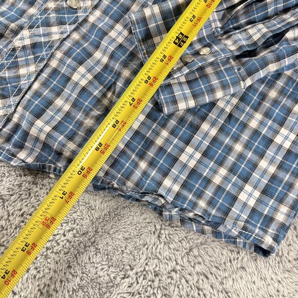 Wrangler Retro Western Plaid Pearl Snap Long Sleeve Shirt Sz L - Picture 7 of 9